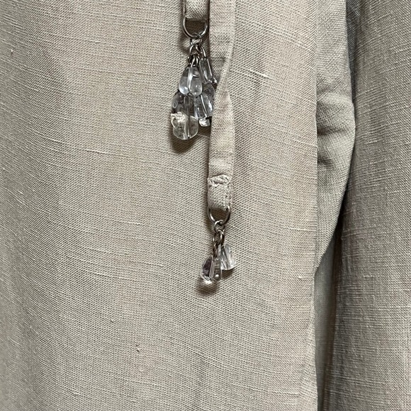 Liz Claiborne Tabitha Silk Linen Tan Wide Leg Capri Pants‎ Size 14 - Picture 6 of 11